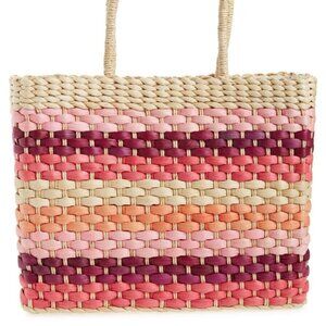 Beyond the Beach Los Angeles BTB LA SANDY BEACH WOVEN TOTE Multi Fuchsia